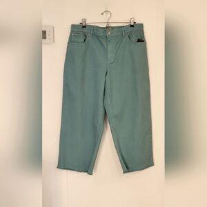 LOGO by Lori Goldstein Cropped Teal Jeans